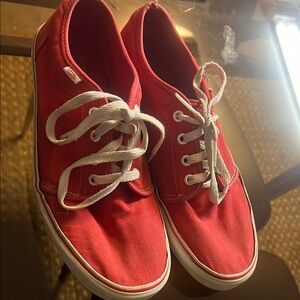 Vans Red Sneakers with White Laces